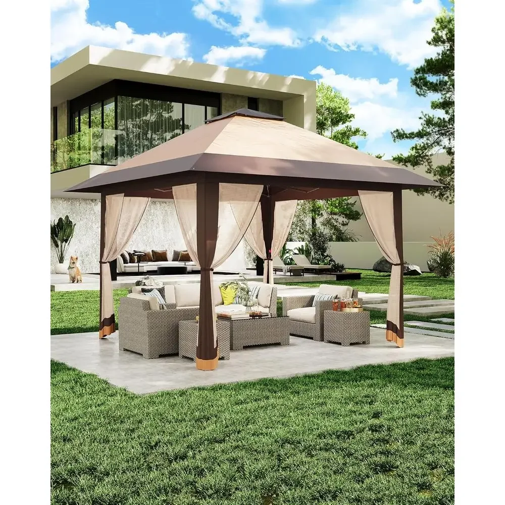 Outdoor Furniture Balcony - Gazebo Externo 13x13 com Cobertura de