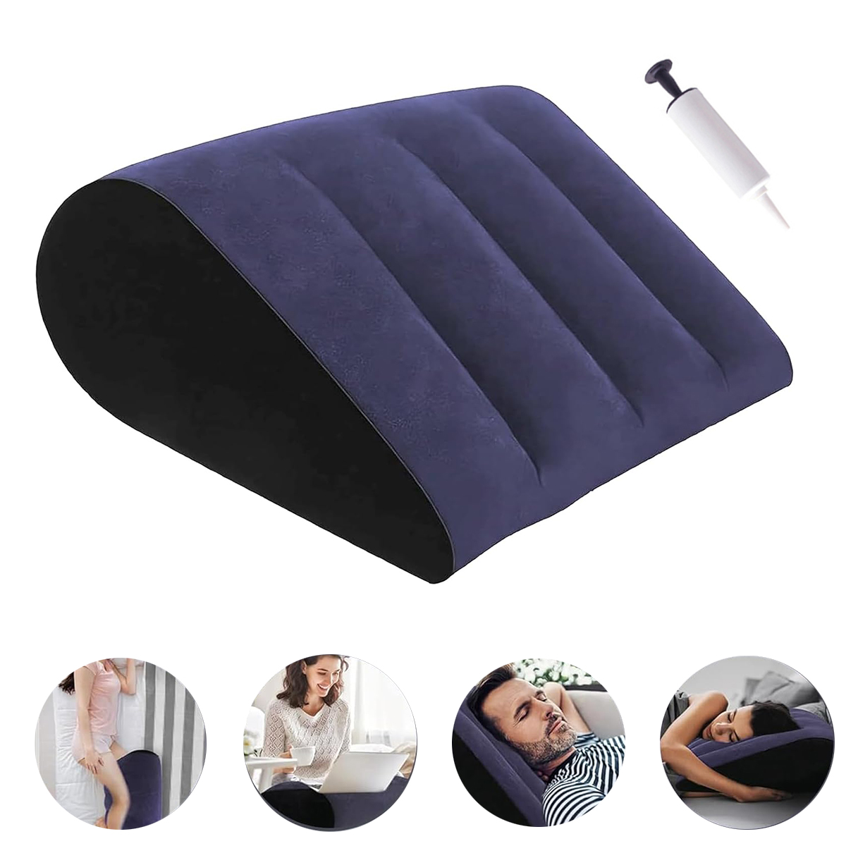 Outdoor Furniture Cushion - Almofada Inflável Ergonômica Roxa com Suporte