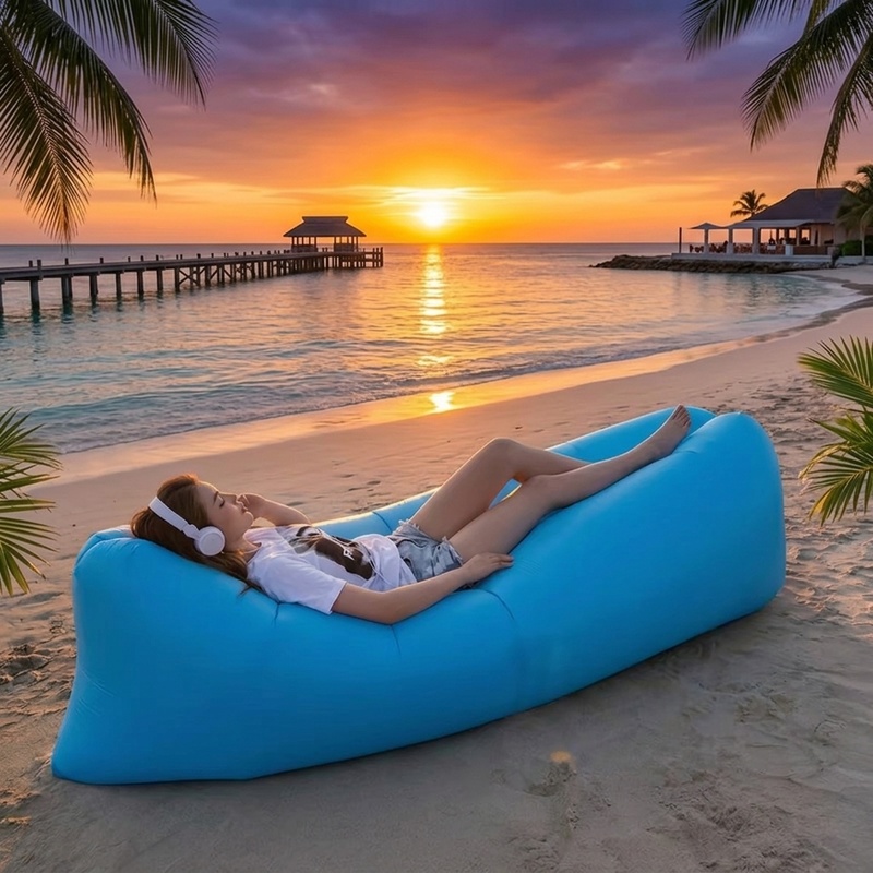 Outdoor Furniture Nearby - Sofá Inflável Portátil, Espreguiçadeira Impermeável de