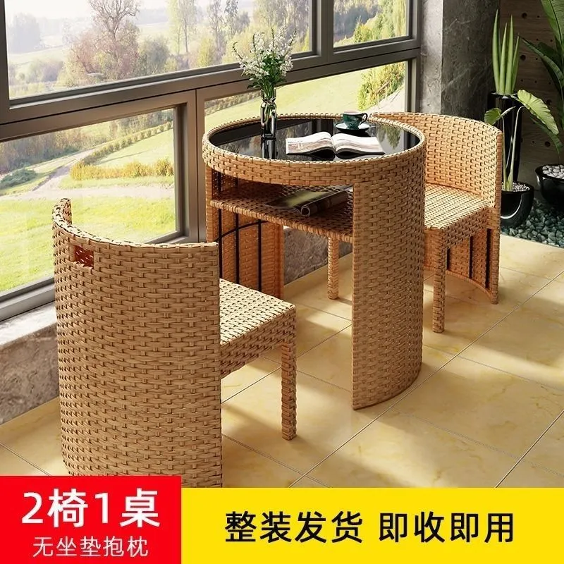 Outdoor Furniture Balcony - Conjunto Criativo de Mesa e Cadeiras
