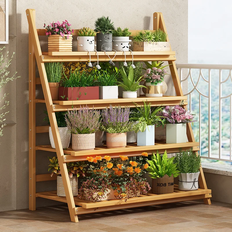 Prateleira de flores de madeir - Outdoor Furniture Balcony avaliação e preço