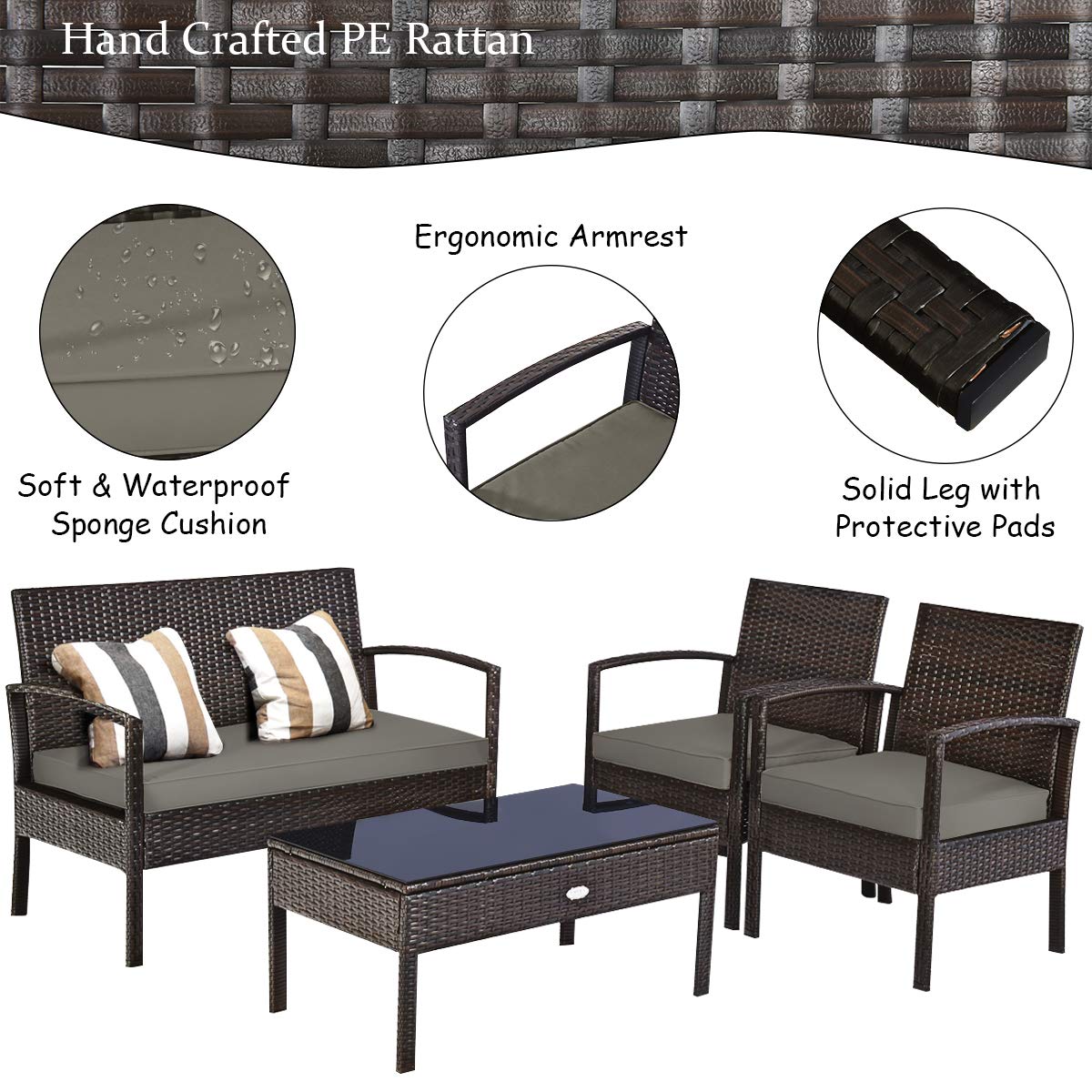 Conjunto de Móveis de Vime par - Outdoor Furniture Balcony avaliação e preço