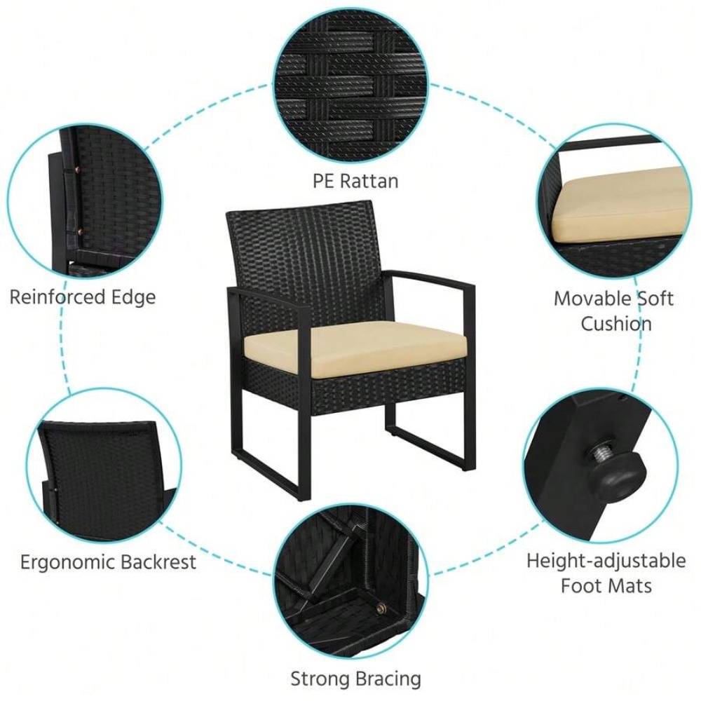 Conjunto de Móveis de Vime par - Outdoor Furniture Balcony avaliação e preço
