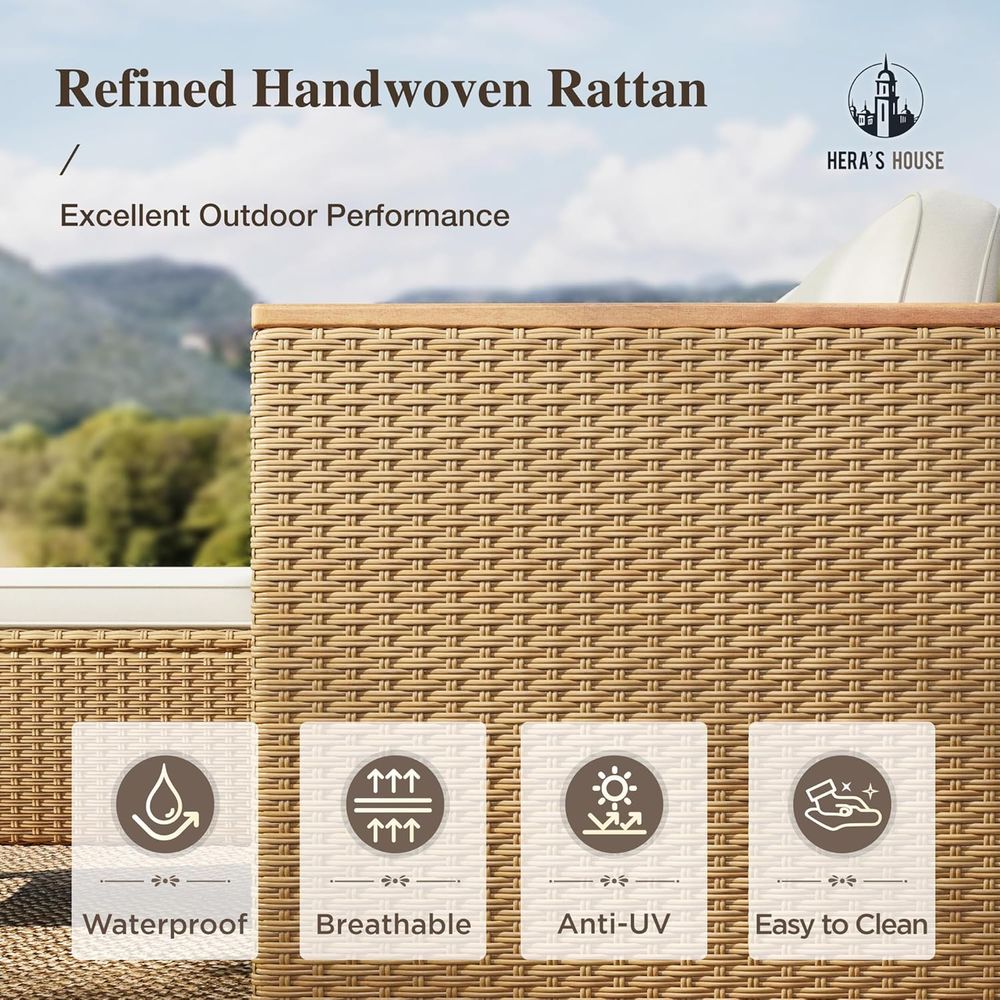 Conjunto de móveis de vime par - Outdoor Furniture Yellow avaliação e preço